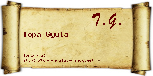 Topa Gyula névjegykártya